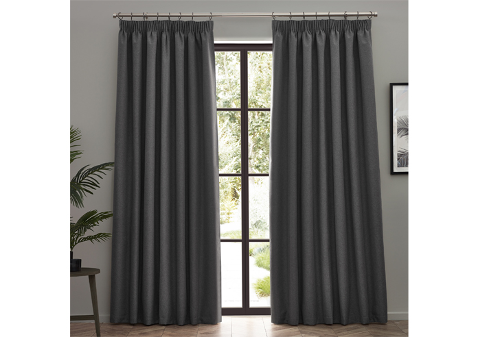 Dawn (Blackout) Pencil Pleat, Charcoal - Ready Made Curtains - Image 7